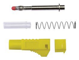 MUELLER ELECTRIC BU-3261410-4 Banana Test Connector, Plug, Cable Mount, 45 A, 1 kV, Yellow