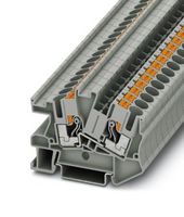 PHOENIX CONTACT 3213972 DIN Rail Mount Terminal Block, Feed-Thru, 2 Ways, 20 AWG, 8 AWG, 6 mm², Push In, 41 A