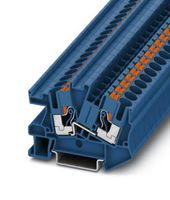 PHOENIX CONTACT 3213973 DIN Rail Mount Terminal Block, Feed-Thru, 2 Ways, 20 AWG, 8 AWG, 6 mm², Push In, 41 A
