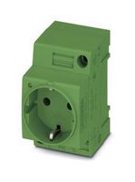 PHOENIX CONTACT 804027 Pin & Sleeve Connector, 16 A, 250 V, DIN Rail Mount, Socket, 2P, Green