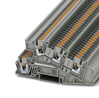 PHOENIX CONTACT 3213953 DIN Rail Mount Terminal Block, Installation, 4 Ways, 26 AWG, 12 AWG, 2.5 mm², Push In, 24 A