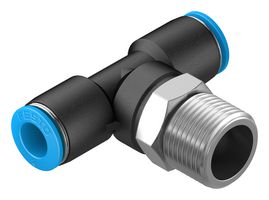 FESTO 153111 Pneumatic Fitting, Push-In T-Fitting, R3/8, 14 bar, 8 mm, PBT (Polybutylene Terephthalate), QST