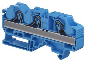 TE CONNECTIVITY - ENTRELEC 1SNK712020R0000 DIN Rail Mount Terminal Block, 2 Ways, 20 AWG, 4 AWG, 16 mm², Push In, 76 A