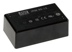 MEAN WELL IRM-90-12 AC/DC PCB Mount Power Supply (PSU), 113 to 431VDC, ITE, 1 Output, 80.4 W, 12 VDC, 6.7 A