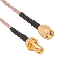 AMPHENOL RF 095-902-535M100 RF / Coaxial Cable Assembly, 3.3 ft, 1 m, RG316, SMA RP Plug, SMA RP Bulkhead Jack, 50 ohm