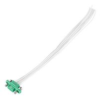 HARWIN G125-FC11005F1-0150L Cable Assembly, Black / Green, Gecko Screw Lock Receptacle to Free End, 10 Ways, 1.25 mm, 2 Row