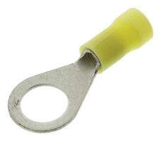 TE CONNECTIVITY - AMP 34173 Ring Tongue Terminal, M10, 3/8", 10 AWG, 6 mm², PLASTI-GRIP, Yellow