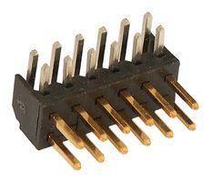 MOLEX 87760-1216 Pin Header, Board-to-Board, Wire-to-Board, 2 mm, 2 Rows, 12 Contacts, Through Hole Right Angle