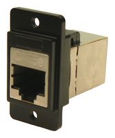 MULTICOMP PRO MP - CP30720SMB440 In-Line Adapter, #4-40 Holes, Black, Adaptor, In-Line, RJ45, RJ45, MP DUAL SLIM CAT5e