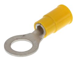 MOLEX 19070-0136 Ring Tongue Terminal, M8, 5/16", 10 AWG, 5 mm², InsulKrimp 19070 Series, Yellow