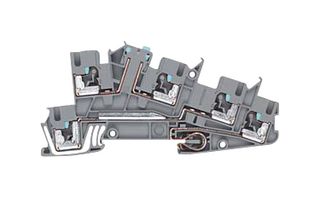 SIEMENS 8WH6001-4GF00 DIN Rail Mount Terminal Block, 3 Ways, 26 AWG, 12 AWG, 2.5 mm², Clamp, 24 A