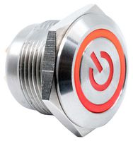 E-SWITCH SV4F23SS-6G1 Vandal Resistant Switch, SV4 Series, 19 mm, SPST-NO-DM, Off-(On), Round Flat, Natural
