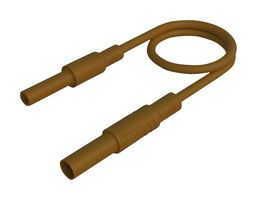 HIRSCHMANN TEST AND MEASUREMENT 934046105 Banana Test Lead, 4mm Banana Plug, Shrouded, 4mm Banana Socket, Shrouded, 3.3 ft, 1 m, Brown