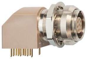 LEMO EXG.0B.304.HLN Circular Connector, Standard Circular Connector, 0B Series, Right Angle Panel Mount Receptacle
