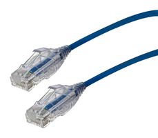 VIDEK 2994-0.15B Ethernet Cable, Slim, Cat6, RJ45 Plug to RJ45 Plug, UTP (Unshielded Twisted Pair), Blue, 150 mm