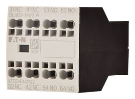 EATON MOELLER DILM32-XHI22-PI Auxiliary Contact, 4 Pole, IP20, Eaton DILM/DILMP Series Contactors, 2NO-2NC, Front Mount, Push In