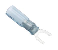 MUELLER ELECTRIC BU-191640029 Fork / Spade Tongue Terminal, 16AWG to 14AWG, #8, Heat Shrink Nyax