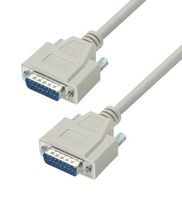L-COM CRMN15MM-10 Computer Cable, D Subminiature Plug, 15 Way, D Subminiature Plug, 15 Way, 10 ft, 3.05 m
