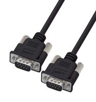 L-COM CS2NB9MM-10 Computer Cable, D Subminiature Plug, 9 Way, D Subminiature Plug, 9 Way, 10 ft, 3.05 m, Black