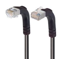 L-COM TRD695SZRA4BLK-10 Ethernet Cable, Cat6, 90° RJ45 Plug to 90° RJ45 Plug, FTP (Foiled Twisted Pair), Black, 3.05 m