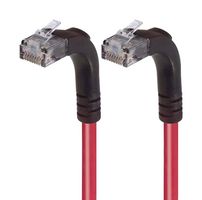 L-COM TRD815RA5RD-30 Ethernet Cable, Cat5e, 90° RJ45 Plug to 90° RJ45 Plug, UTP (Unshielded Twisted Pair), Red, 9.1 m