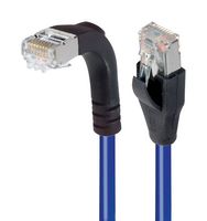 L-COM TRD815SRA1BL-30 Ethernet Cable, Cat5e, 90° RJ45 Plug to RJ45 Plug, FTP (Foiled Twisted Pair), Blue, 9.1 m, 30 ft