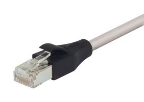 L-COM TRD855SCR-30 Ethernet Cable, Cat5e, RJ45 Plug to RJ45 Plug, Grey, 9.1 m, 30 ft