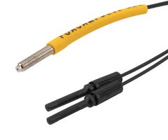 L-COM FOACAMPDE32 Fibre Optic Sensor Cable, Diffuse Reflection, 2 m, Straight Head, Black PVC Jacket, -25 °C to 70 °C