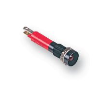 CML INNOVATIVE TECHNOLOGIES 19051363 LED Panel Mount Indicator, Black Chrome Bezel, Red, 8 mm, 19 mA, 76 mcd