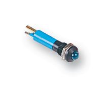 CML INNOVATIVE TECHNOLOGIES 19041357 LED Panel Mount Indicator, Black Chrome Bezel, Blue, 24 VDC, 8 mm, 20 mA, 60 mcd, IP67