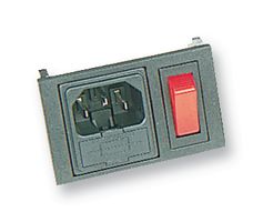 BULGIN LIMITED BZH01/Z0000/02 Un-Filtered IEC Power Entry Module, IEC C14, General Purpose, 10 A, 250 VAC, 2-Pole Switch