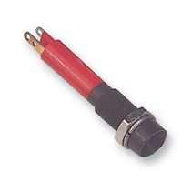 CML INNOVATIVE TECHNOLOGIES 19031253 LED Panel Mount Indicator, Black Chrome Bezel, Red, 12 VDC, 6 mm, 20 mA, 13 mcd, IP40