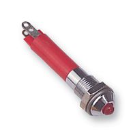 CML INNOVATIVE TECHNOLOGIES 19020353 LED Panel Mount Indicator, Satin Chrome Bezel, Red, 24 VDC, 6 mm, 15 mA, 35 mcd, IP40