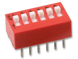GRAYHILL 78B06T DIP / SIP Switch, 6 Circuits, Slide, Through Hole, SPST, 24 VDC, 150 mA