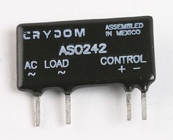 SENSATA/CRYDOM ASO242 Solid State Relay, ASO Series, Mini SIP, SPST-NO, 2 A, 280 Vrms, PCB, Through Hole, Zero Crossing
