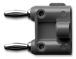 POMONA 1330-0 Banana Test Connector, 4mm, Plug, Cable Mount, 15 A, 60 VDC, Nickel Plated Contacts, Black