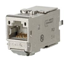 METZ CONNECT 130B11-E Modular Connector, RJ45 Jack, 1 x 1 (Port), 8P8C, Cat6a, Cable Mount