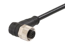 MOLEX 120006-0056 Sensor Cable, M12, Double Ended, 90° Micro-Change Receptacle, Micro-Change Plug, 4 Positions, 1 m