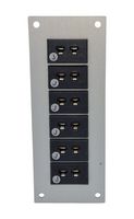 LABFACILITY IM-J-FF + FMP-6 Thermocouple Connector, Miniature, Black, 45 x 115mm Panel, J, Socket, 6Way, IEC, Fascia Mount