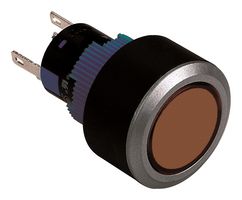 MULTICOMP PRO MPAB-PB-1077 LED Panel Mount Indicator, Round, Pin Terminals, Orange, 24 V, 22 mm, 6 mA, IP65