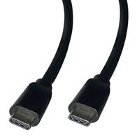 VIDEK 2561A-2 USB Cable, Type C Plug to Type C Plug, 2 m, 6.6 ft, USB 3.1, Black