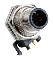 AMPHENOL LTW M12A-05PMMR-SF7003 Sensor Connector, M Series, M12, Male, 5 Positions, PCB Pin, Right Angle Panel Mount