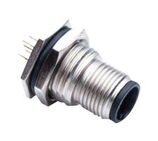 AMPHENOL LTW M12A-04PMMP-SF8002 Sensor Connector, M Series, M12, Male, 4 Positions, Solder Pin, Straight Panel PCB Mount