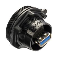 BULGIN LIMITED PX0842/A3 USB Adapter, 9 Contacts, USB Type A Receptacle, Sealed, USB Type A Receptacle, USB 3.0, IP68, IP69K