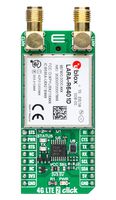 MIKROELEKTRONIKA MIKROE-6476 Add-On Board, 4G LTE 2 Click Data, LARA-R6401D, LTE Cat 1 Module, I2C, UART, USB, North America