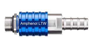 AMPHENOL LTW SQD08-SBEN-PAGM-BE001 Liquid Cooling Plug-Socket, 7/8"-14UNF, Stainless Steel, Blue, Valve, SnapQD Series