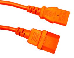 MULTICOMP PRO MP015737 Mains Power Cord, IEC 60320 C13 to IEC 60320 C14, 3 m, Orange