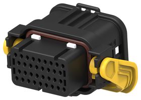 TE CONNECTIVITY 2430273-1 Automotive Connector Housing, Black, With Lever, SUPERSEAL 1.0mm Series, Plug, 34 Ways
