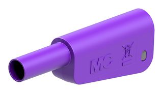 STAUBLI 66.2022-26 Banana Test Connector, 4mm, Plug, Cable Mount, 32 A, 1 kV, Nickel Plated Contacts, Violet