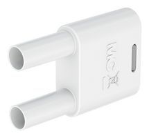 STAUBLI 66.4010-29 Banana Test Connector, 32A, 1KV, White, Plug, Cable Mount, 32 A, 1 kV, Nickel Plated Contacts